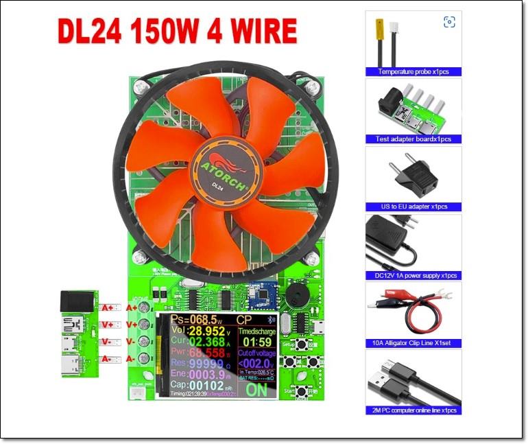 [B7648] 전자로드 밧데리 용량테스트 DL24/DL24P 150W/180W